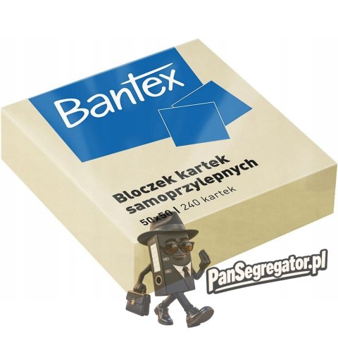 Karteczki samoprzylepne bloczek 50x50mm 240 kartek żółty 400086400 BANTEX