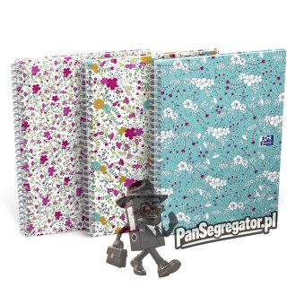 Kołonotatnik B5 60k kratka 90g FLORAL 400094955 OXFORD