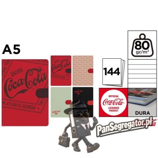 Notatnik A5 144k. linia logo COCA-COLA mix wzorów CC023 MP Poland