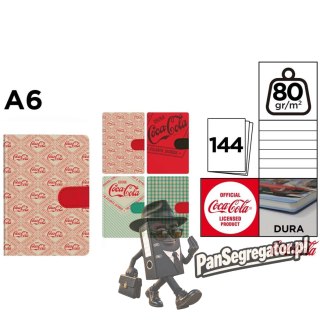 Notatnik A6 144k linia emblematy COCA-COLA mix wzorów CC022 MP Poland