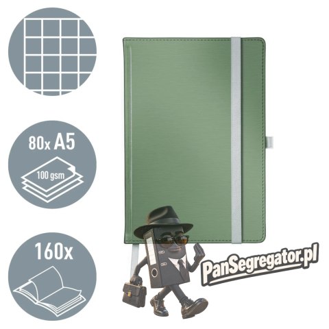 Notatnik w twardej oprawie Style A5 w kratkę seledynowy 44861053 LEITZ