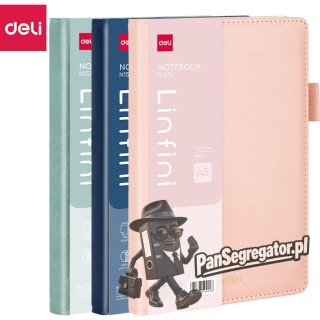 Notes A5 144k linia w skórzanej oprawie Linfini mix kolorów EN157L DELI