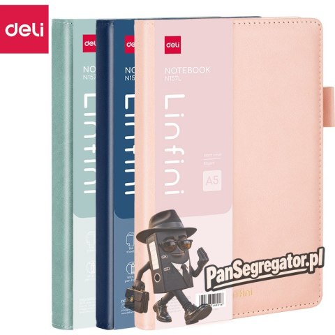 Notes A5 144k linia w skórzanej oprawie Linfini mix kolorów EN157L DELI
