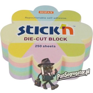 Notes STICK`N 67x67mm KWIATEK MIX 5 KOL. PASTELOWYCH, 250 kartek 21832