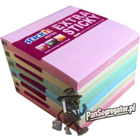 Notes samoprzylepny STICK`N EXTRA STICKY (6 szt) 76x76mm 4 kol.pastel 90 k 21659