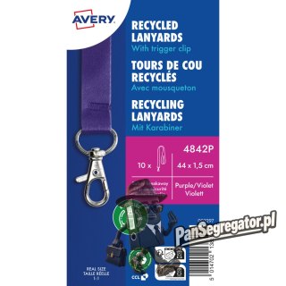 Smycz z karabińczykiem (10 sztuk) 440x15mm fiolet 4842P AVERY