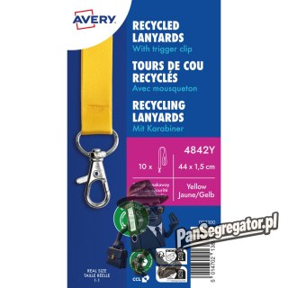 Smycz z karabińczykiem (10 sztuk) 440x15mm żółta 4842Y AVERY
