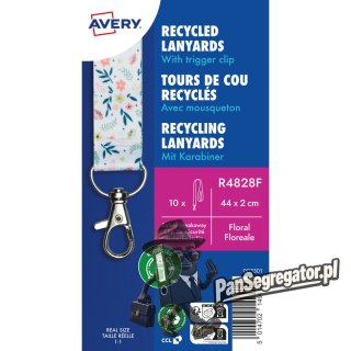Smycz z karabińczykiem (10 sztuk) 440x20mm kwiaty R4828F AVERY