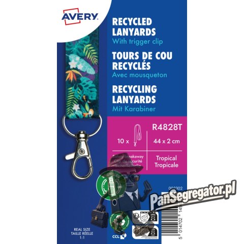 Smycz z karabińczykiem (10 sztuk) 440x20mm tropik R4828T AVERY