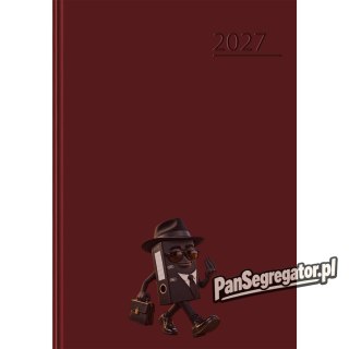 Kalendarz A5 dzienny bordowy BASIC 2027r 400213582 TOP 2000