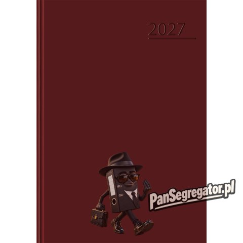 Kalendarz A5 dzienny bordowy BASIC 2027r 400213582 TOP 2000