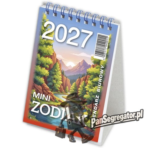 Kalendarz biurowy MINI ZODIAK H7 stojący pionowy 85x120mm 2027 TELEGRAPH