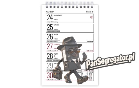 Kalendarz biurowy MINI ZODIAK H7 stojący pionowy 85x120mm 2027 TELEGRAPH