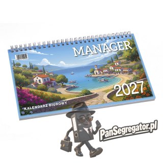 Kalendarz biurowy leżący MANAGER H3 320x150mm 2027 TELEGRAPH