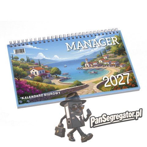 Kalendarz biurowy leżący MANAGER H3 320x150mm 2027 TELEGRAPH
