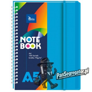 Kołonotanik A5 100k kratka okładka PP niebieska 70g. KB060-NKA5 TETIS