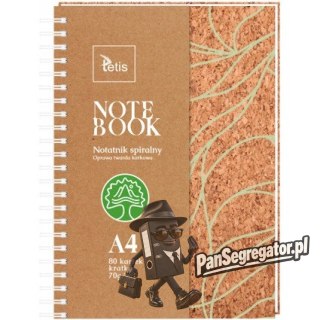 Kołonotatnik A4 80k kratka oprawa korkowa 70g. KB050-KA4 TETIS