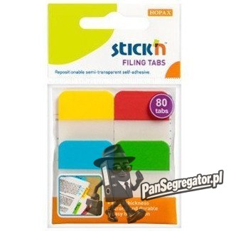 Przekładki indeksujące przeźroczyste 38x25mm 4 kolory 21607 STICK'N