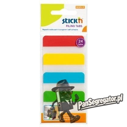 Przekładki indeksujące przeźroczyste 38x51mm 4 kolory 21608 STICK'N