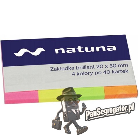 Zakładka indeksująca 20x50mm 4x40k brilliant NATUNA (NSP20/50/D)