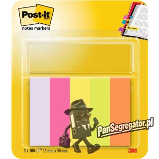 Zakładki indeksujące 15x50mm 100k mix kolorów (5szt) POST-IT 670 UU009543362 3M