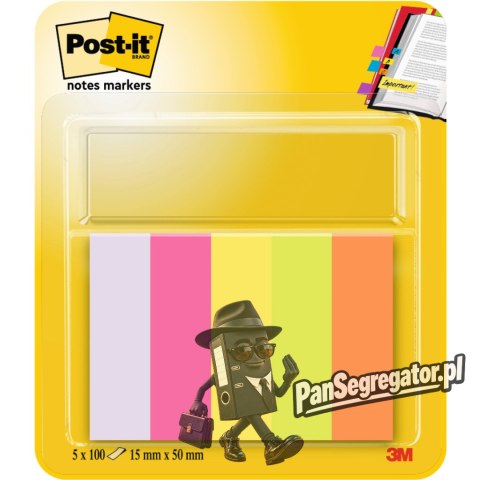 Zakładki indeksujące 15x50mm 100k mix kolorów (5szt) POST-IT 670 UU009543362 3M