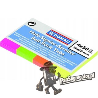 Zakładki indeksujące 20x50mm 4-flou 7576001PL-99 DONAU