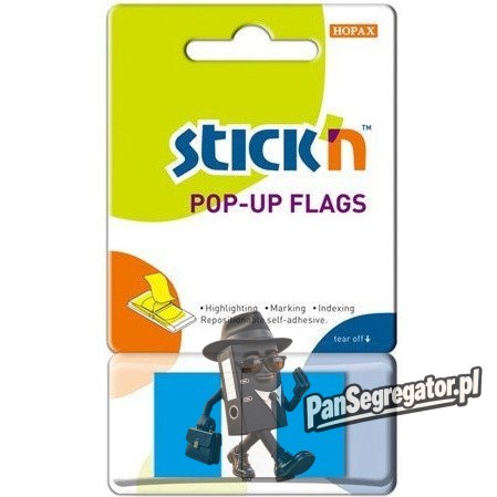 Zakładki indeksujące 45x25mm w podajniku niebieski 50szt 26024 STICK`N