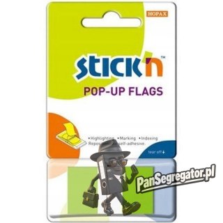 Zakładki indeksujące 45x25mm w podajniku zielone 50szt STICK"N 26023
