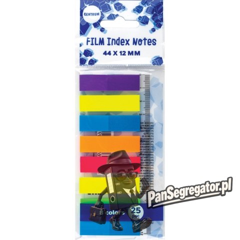 Zakładki indeksujące PET44x12mm 25k mix 8 kolorów 87409 CENTRUM