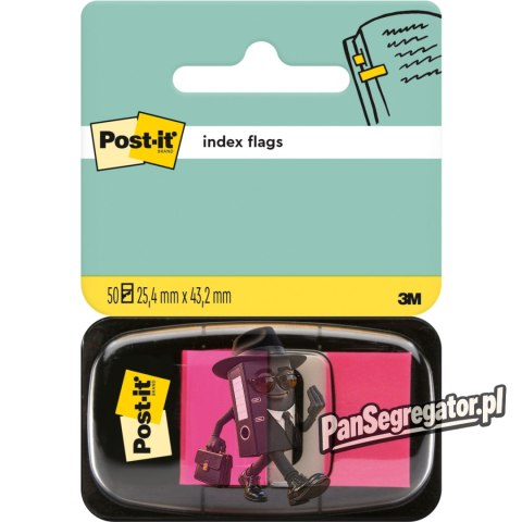 Zakładki indeksujące POST-IT 25x43mm neonowe różowe 680-21 50sztuk 3M