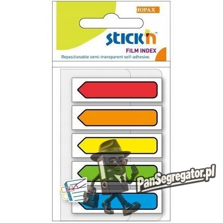 Zakładki indeksujące Strzałki 45x12mm mix 5 kolorów neon 21464 STICK'N