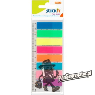 Zakładki indeksujące neon 8x 25szt.+linijka 21345 STICK`N