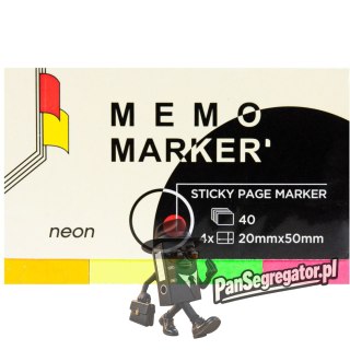 Zakładki indeksujące neonowe 4x20x50mm 4 kolory 40kart. NATUNA