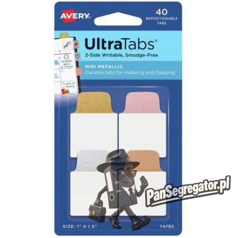 Zakładki indeksujące samoprzylepne 25,4x38,1mm metaliczne Ultra Tabs 74785 AVERY ZWECKFORM