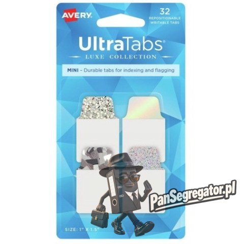 Zakładki indeksujące samoprzylepne 25,4x38,1mm srebrne holograficzne Ultra Tabs 74178 AVERY ZWECKFORM