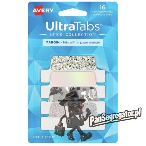Zakładki indeksujące samoprzylepne 63,5x25,4mm srebrne holograficzne Ultra Tabs 74179 AVERY ZWECKFORM