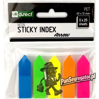 Zakładki indeksujące strzałki D.RECT 12x45mm 5kol. 009347