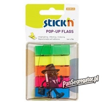 Zakładki indeksujące w podajniku mix 45x12mm (200sztuk) 26029 STICK'N