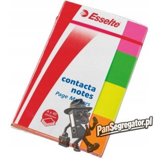 Zakładki samoprzlepne ESSELTE neon (4x50 kartek) 20x50mm 4 kolory 83019