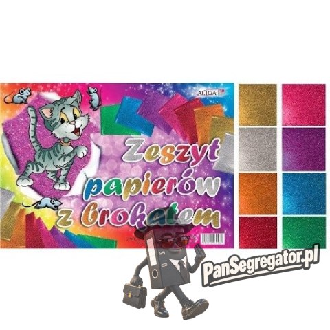 Zeszyt papierów kolorowych z brokatem B5 ZB-8 ALIGA