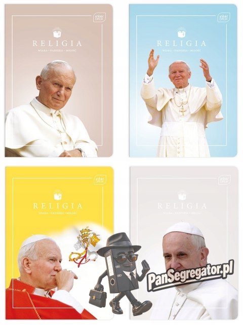 Zeszyt A5 60k kratka RELIGIA JPII/FRANCISZEK INTERDRUK