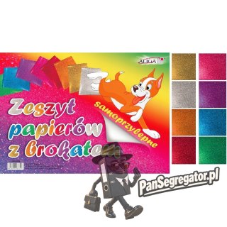 Zeszyt papierów brokatatowych samoprzylepnych 8 kol.17x25cm ZPBS-6389 ALIGA