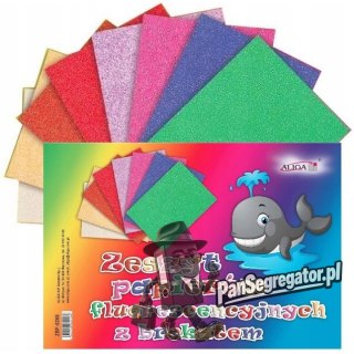 Zeszyt papierów fluorescencyjnych z brokatem B5 ALIGA ZBF-0266