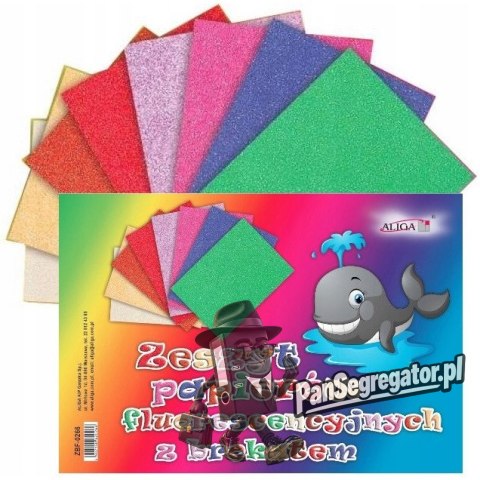 Zeszyt papierów fluorescencyjnych z brokatem B5 ALIGA ZBF-0266