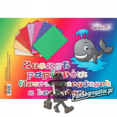 Zeszyt papierów fluorescencyjnych z brokatem B5 ALIGA ZBF-0266