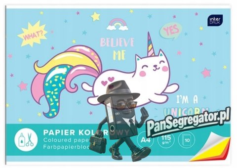 Zeszyt papierów kolorowych A4 10k INTERDRUK