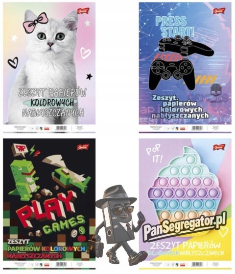 Zeszyt papierów kolorowych A4 10k nabłyszczany UNIPAP