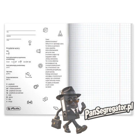 Zeszyt szkolny przedmiotowy A5 60 kartek w kratkę 70g FIZYKA 400197999 HERLITZ