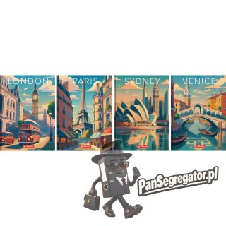 Brulion B5 160 kartek w kratkę z marginesem Zeszyt szkolny RETRO CITY 400196853 HERLITZ